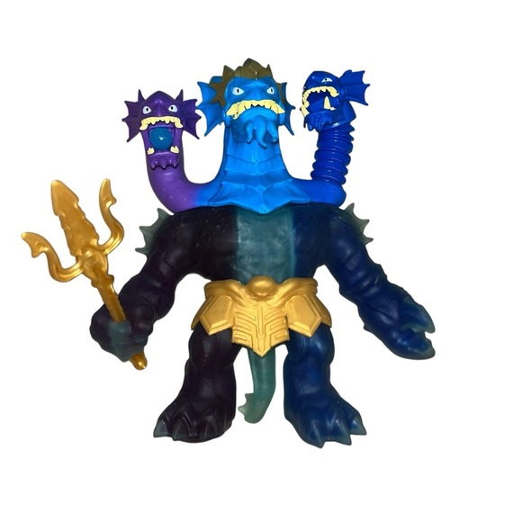 Heroes of Goo Jit Zu Deep Goo Sea TRIPLE BITE Hydra 3-Headed Figure with Trident - Picture 1 of 3